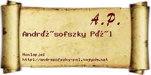 Andrásofszky Pál névjegykártya